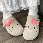 Hellokitty Suede Clogs Leather Mules Cork Footbed Sandals Potato Shoes with Arch Support