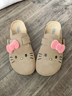 Hellokitty Suede Clogs Leather Mules Cork Footbed Sandals Potato Shoes with Arch Support